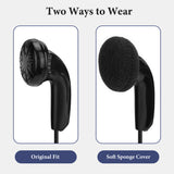 Geekria 3.5mm Wired Earbuds with Mic & Volume Control, Headphones for Seniors, Soft Foam Ear Pads, Plug and Play Earphones Compatible with TV, Phone, PC (Black, 3.9FT)