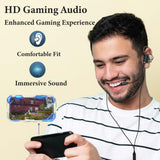 Geekria Gaming Earbuds with Detachable Mic, 3.5mm Wired In-Ear Headset, Noise-Isolating Stereo Bass Earphones Compatible with PC, PS5, PS4, Xbox X/S/One, Switch & Mobile (Black/ 4.9FT)