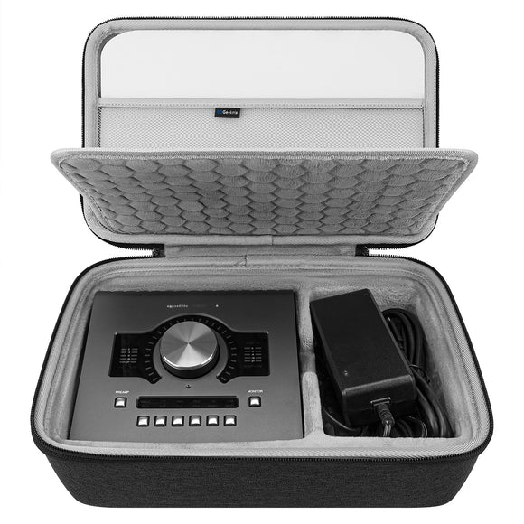 Geekria Audio Interface Carrying Case, Hard Shell Travel Bag Compatible with Universal Audio Apollo Twin X DUO/Apollo Twin X QUAD/Apollo Twin X DUO Gen 2/Apollo Twin X QUAD Gen 2 (Dark Gray)