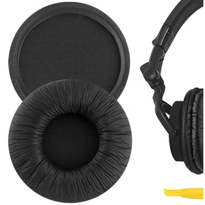 Geekria QuickFit Leatherette Replacement Ear Pads for Sony MDR-V55 V500DJ Headphones Ear Cushions, Headset Earpads, Ear Cups Cover Repair Parts (Black)
