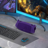Geekria Silicone Speaker Case Cover Compatible with JBL Charge 6, Protective Soft Skin, Replacement Portable Speakers Travel Carrying Sleeve with Shoulder Strap (Purple)