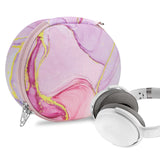 Geekria NOVA Headphones Case Compatible with Sennheiser PXC 550, HD 450BT, HD 350BT, Replacement Hard Shell Travel Carrying Bag with Cable Storage (Pink Marble)