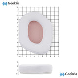 Geekria Comfort Mesh Fabric Replacement Ear Pads for Logitech G733, G535, G335 Headphones Ear Cushions, Repair Parts (White+Pink)
