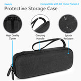 Geekria Carrying Case Compatible with DJI Osmo Pocket 4, Portable Shockproof Hard Shell Protective Storage Bag, Travel Organizer for Charger, Cable, SD Card and Accessories (Dark Grey)