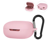 Geekria Silicone Case Cover Compatible with JBL Live Pro 2TWS True Wireless Earbuds, Protective Earphones Skin Cover with Keychain Hook, Charging Port Accessible, Support Wireless Charging (Pink)