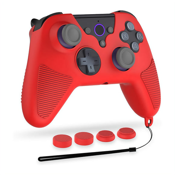 Geekria Handle Protective Cover Compatible with Luna Controller, Anti-Throw Handle Protective Silicone Cover Compatible for Luna Wireless Controller (Red)