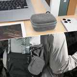 Geekria for Creators Microphone Carrying Case Compatible with Hollyland Lark A1, M1, C1, Rode Wireless Micro, Boya mini, Maono Wave T1 Mini Charging Case, Hard Shell Travel Bag (Light Grey)