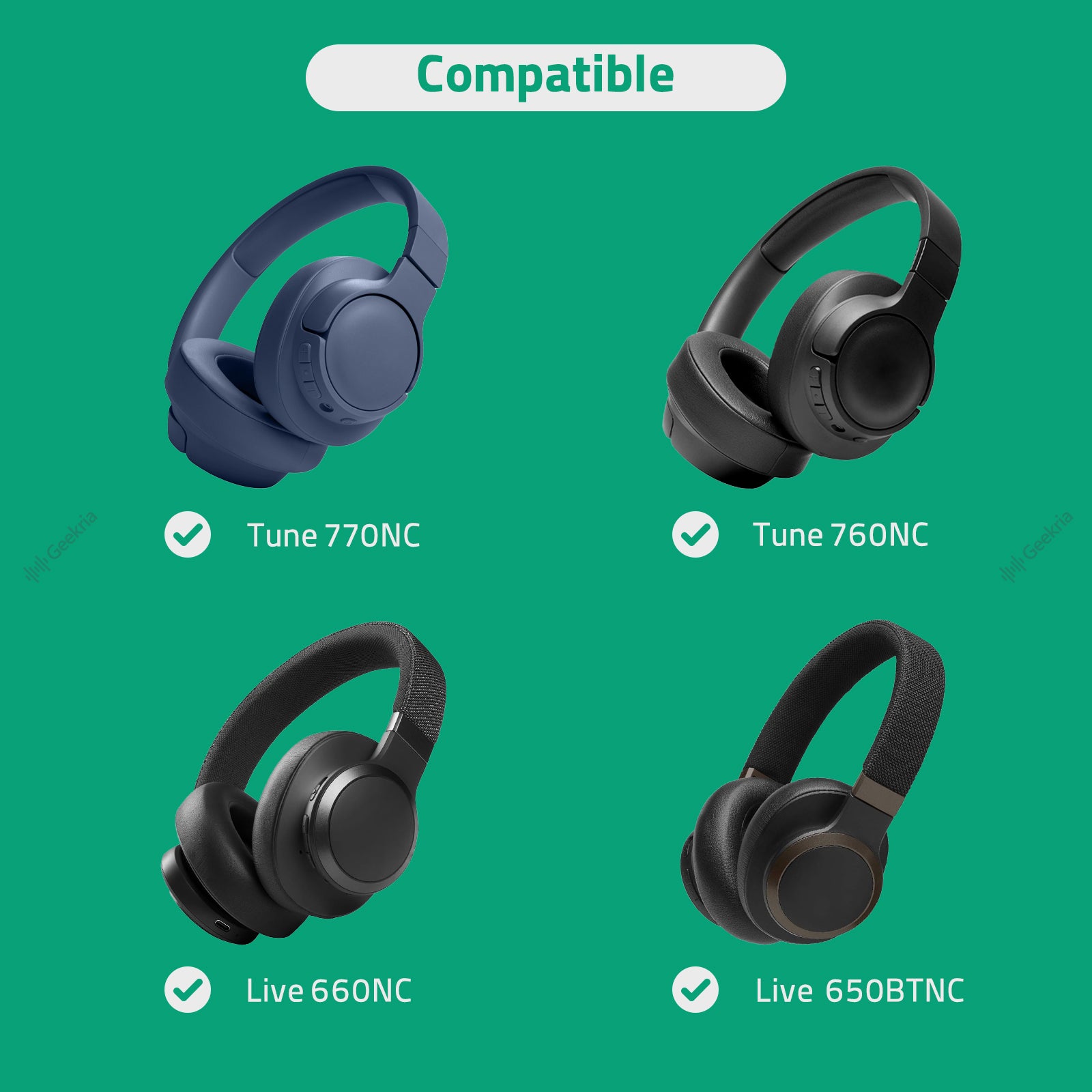 Geekria Audio Cable with Mic and Mute Control Compatible with JBL Tune