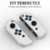 Geekria Protective Case Cover Compatible with Nintendo Switch & Switch OLED Controllers, with Ergonomic Design, Shock-Absorption and Anti-Scratch, Easy Installation (Clear)