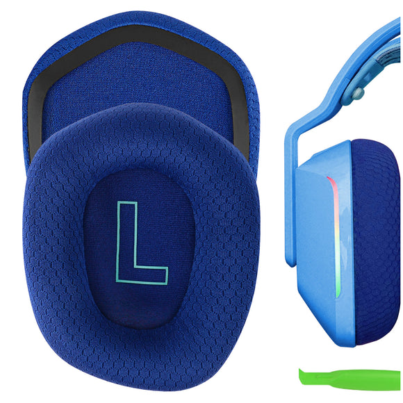 Geekria Comfort Mesh Fabric Replacement Ear Pads for Logitech G733 Headphones Ear Cushions, Headset Earpads, Ear Cups Cover Repair Parts (Blue)