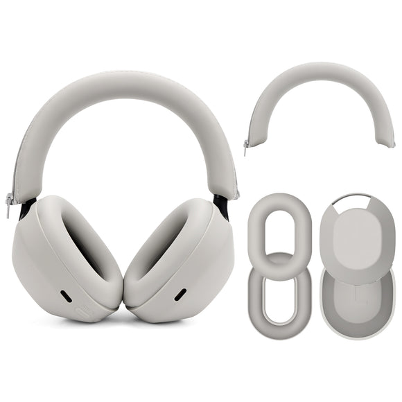 Geekria Silicone Headphone Cover Kits Compatible with Sony WH-1000XM5, WH1000XM5 Wireless Headphones, Scratch Protection Case / Earpieces Cover / Headband Cover / Skin Protector (Beige)