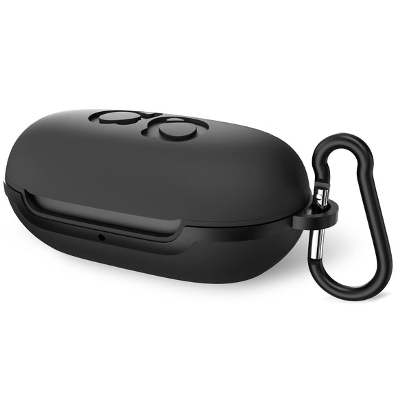 Geekria Silicone Case Cover Compatible with SAMSUNG Galaxy Buds+ Plus True Wireless Earbuds, Earphones Skin Cover, Protective Carrying Case with Keychain Hook, Charging Port Accessible (Black)