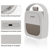 Geekria Silicone Speaker Case Cover Compatible with Bose SoundLink Micro II, Protective Soft Skin, Replacement Portable Speakers Travel Carrying Sleeve with Keychain Hook (Light Grey)