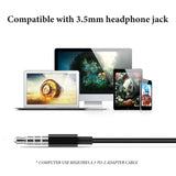 Geekria Wired Clip-On Ear Headphones with Mic, 3.5mm Open-Ear Earphones with Inline Volume & Call Control, Lightweight Comfort Fit for Phones, Tablets and 3.5mm Devices (Black)