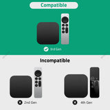 Geekria Protective Case Compatible with Apple TV 4K (3rd Generation) - Lightweight (Anti Slip) Shockproof Silicone Cover (Black)