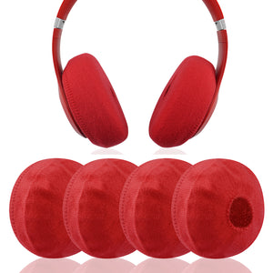 Geekria 2 Pairs Knit Headphones Ear Covers, Washable & Stretchable Sanitary Earcup Protectors for Over-Ear Headset Ear Pads, Sweat Cover for Warm & Comfort (M / Red)