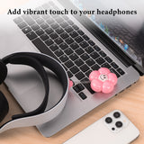 Geekria Sunflower Headband Decoration for Over-Ear Headphones, DIY Shakeable Accessory with Adhesive Stickers, No Tools Needed, Perfect for Parties & Gaming Headsets (Pink)