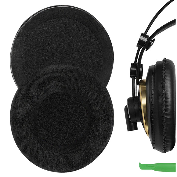 Geekria Comfort Velour Replacement Ear Pads for AKG K240, K240S, K240 Studio, K240 MKII, K241 Headphones Ear Cushions, Headset Earpads, Ear Cups Cover Repair Parts (Black)
