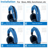 Geekria Knit Fabric Headband Cover Compatible with SONY WH-1000XM6/XM5/XM4 Headphones, Head Cushion Pad Protector, Replacement Repair Part, Easy DIY Installation (Ocean Blue)