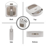 Geekria Protective Silicone Case Compatible with Bose SoundLink Micro 2nd Gen, Portable Speaker Cover with Keychain Hook, Soft Anti-Scratch Sleeve for Travel and Daily Use (Light Grey)