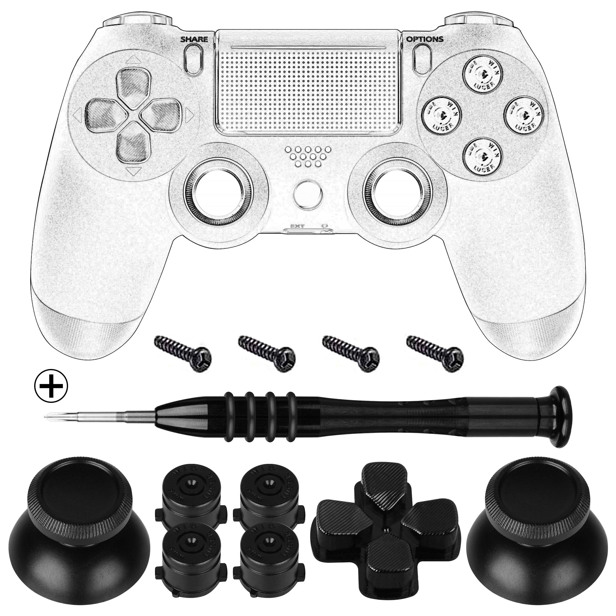 Geekria Replacement Joystick Repair Kit, Metal Buttons for