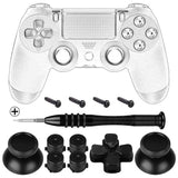 Geekria Replacement Joystick Repair Kit, Metal Buttons for DualShock 4, Controller Repair Kits with Tool for Playstation 5, Playstation 4, PS4 Slim, PS4 Pro, CUH-ZCT2 Controller (Black)