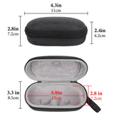 Geekria Shield Carrying Case Compatible with Meta Ray-Ban Wayfarer, Headliner Bose Frames Audio Sunglasses, Hard Shell Non-Charging Travel Box, Protective Storage with Cable Pocket (Black)