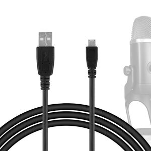 Geekria for Creators USB to Micro USB Microphone Cable 9 ft / 2.8 M, Compatible with Blue Yeti X, Yeti Nano, BONAOK G50, X39, Q31, Q37, Q78, BlueFire, Ankuka Karaoke Microphone Mic Cord (Black)