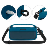 Geekria Silicone Speaker Case Cover Compatible with Bose SoundLink Plus, Protective Soft Skin, Replacement Portable Speakers Travel Carrying Sleeve with Shoulder Strap (Navy Blue)