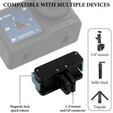 Geekria Magnetic Quick Release Mount Compatible with DJI Osmo Action 6, 5 Pro, Osmo Nano, 360 Magnetic Mount Base Accessories, Metal Tripod Adapter for Other 1/4 Thread Devices (Black)