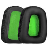 Geekria QuickFit Replacement Ear Pads for Razer Chimaera, Electra Headphones Ear Cushions, Headset Earpads, Ear Cups Cover Repair Parts (Black /Green )