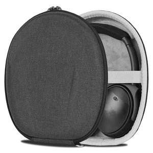 Geekria Shield Case Compatible with Bose QC, QC Ultra, QC45, 700, QC35 Gaming, QC35 II, QC35, QC SE Headphones, Replacement Protective Hard Shell Travel Carrying Bag with Cable Storage (Grey)