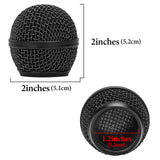 Geekria for Creators Microphone Replacement Grille Compatible with Shure SM58, SM58-LC, SM58S, BETA 58A, SV100 Mic Head Cover, Microphone Ball Head Mesh Grill, Capsule Parts (Black / 2 Pack)