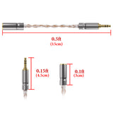 Geekria 3.5mm (1/8'') Stereo Male to 2.5mm Balanced Female Headphones Adapter, Copper and Silverplated Upgrade Cable Conversion Audio Dongle Cable (0.5ft)