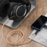 Geekria Apollo Copper Silver Braid Upgrade Audio Cable Compatible with Sennheiser HD 620S/599/598/550/505, 2.5mm Replacement Headphones Cord for Hi-Resolution Audiophile (4ft/1.2m)