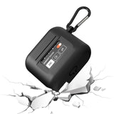 Geekria Silicone Case Cover Compatible with JBL Tour Pro2 True Wireless Earbuds, Protective Earphones Skin Cover with Keychain Hook, Charging Port Accessible (Black)