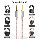 Geekria Apollo 3.5mm Male to Dual 2.5mm Male Headphone Upgrade Cable Compatible with HIFIMAN HE400S, HE-400i, HE560, HE350, HE1000 V2, 4-Core 6NOCC Copper Wire (4.9ft / 1.5m)