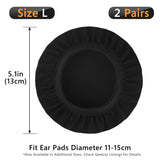 Geekria 2 Pairs Flex Fabric Headphones Ear Covers - Product Safety Certified - Washable & Stretchable Earcup Protectors for Large Over-Ear Headsets, Sweat Pads for Gaming (Size L / Black)