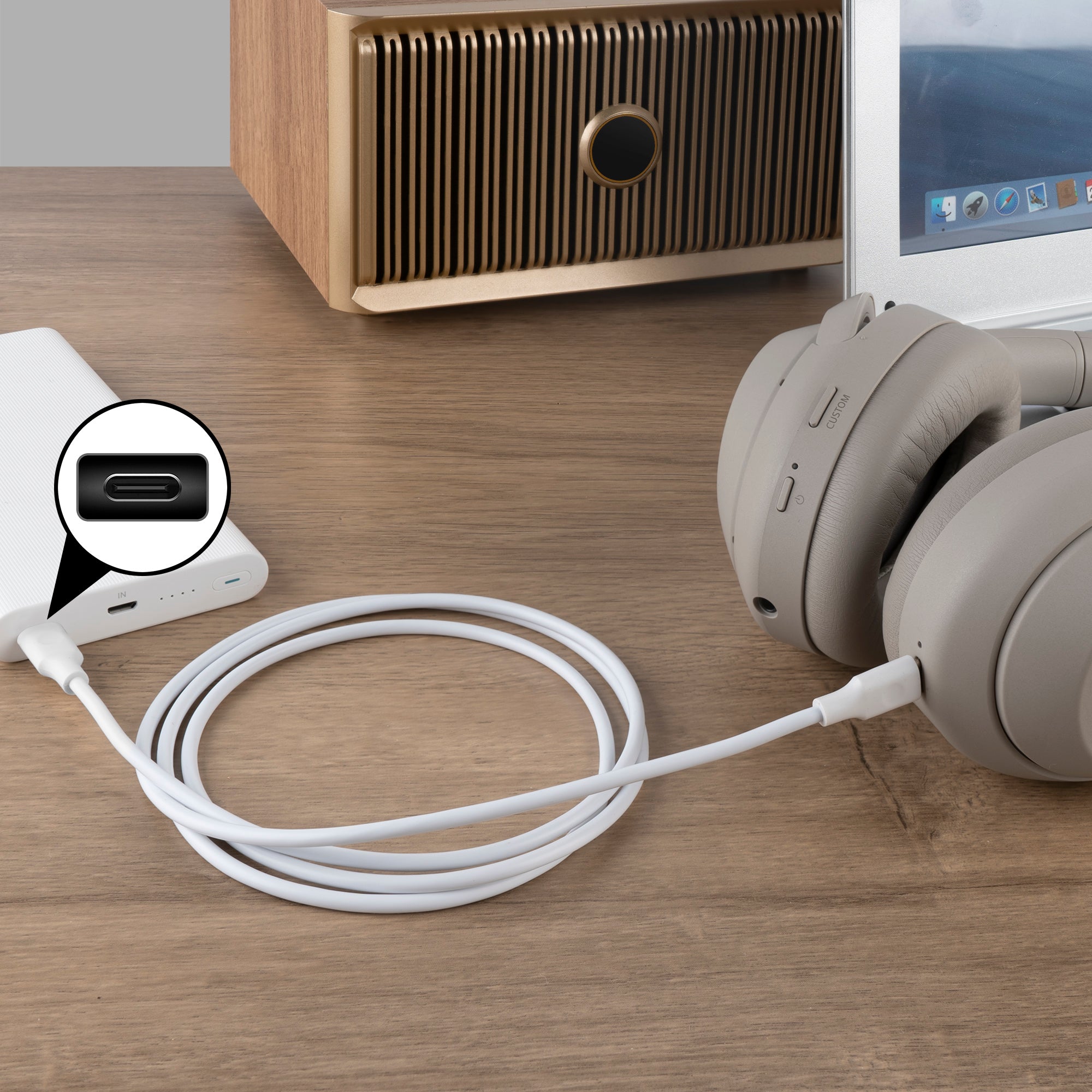 Cavo Di Ricarica USB-C CELLONIC 2m In Nylon, 3A, Compatibile Con Sony WF-1000XM3, WF-1000XM4, WH-1000XM3 E Altri