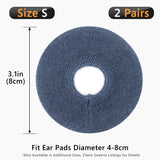 Geekria 2 Pairs Knit Headphones Ear Covers - Product Safety Certified - Washable & Stretchable Sanitary Earcup Protectors for On-Ear Headsets, Sweat Pads for Gym, Meeting (Size S / Blue)