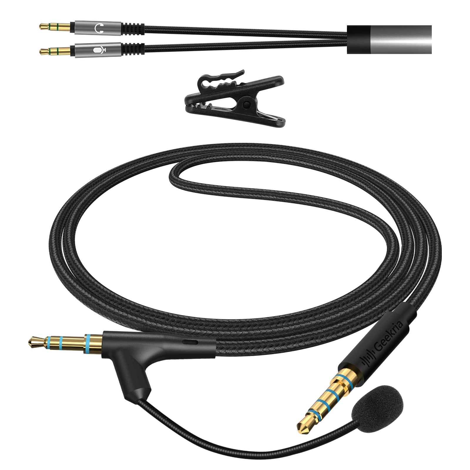 Geekria Câble Audio Avec Micro Compatible Sony WH-1000XM5 WH-1000XM4 - Cordon 3,5 Mm Avec Contrôle Volume