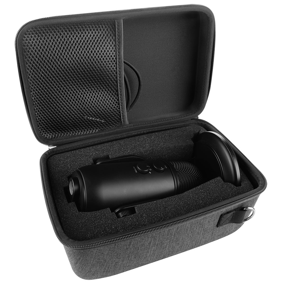 khanka carrying bag for blue yeti usb microphone Geekria for Creators Microphone Case with Foam Compatible with Blue 1967 Yeti Pro, Blue Yeti, Hard Shell Mic Carrying Case, Travel Protective Bag with