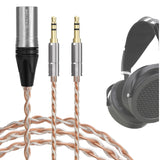 Geekria Apollo 4Pin XLR to Dual 3.5mm Silver-Plated Upgrade Audio Cable Compatible with HIFIMAN SUSVARA UNVEILED, SUNDARA HE1000se, Denon AH-D9200 AH-D7200 AH-D5200 AH-D600 Headphones (4.9ft/1.5m)