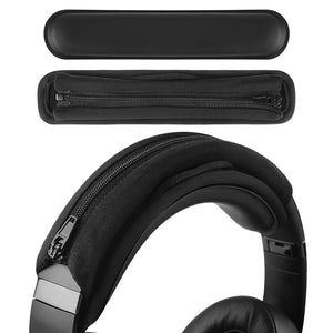 Geekria Hook and Loop Headband Cover + Headband Pad Set, Headband Protector with Zipper Closure, DIY Installation No Tool Needed, Compatible with Medium Sized Headphones (Protein Leather / Black)