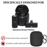 Geekria for Creators Microphone Case Cover Compatible with JBL Quantum Stream Wireless, Mic Silicone Protective Case Skin, Soft Microphone Travel Charging Case Sleeve (Black)