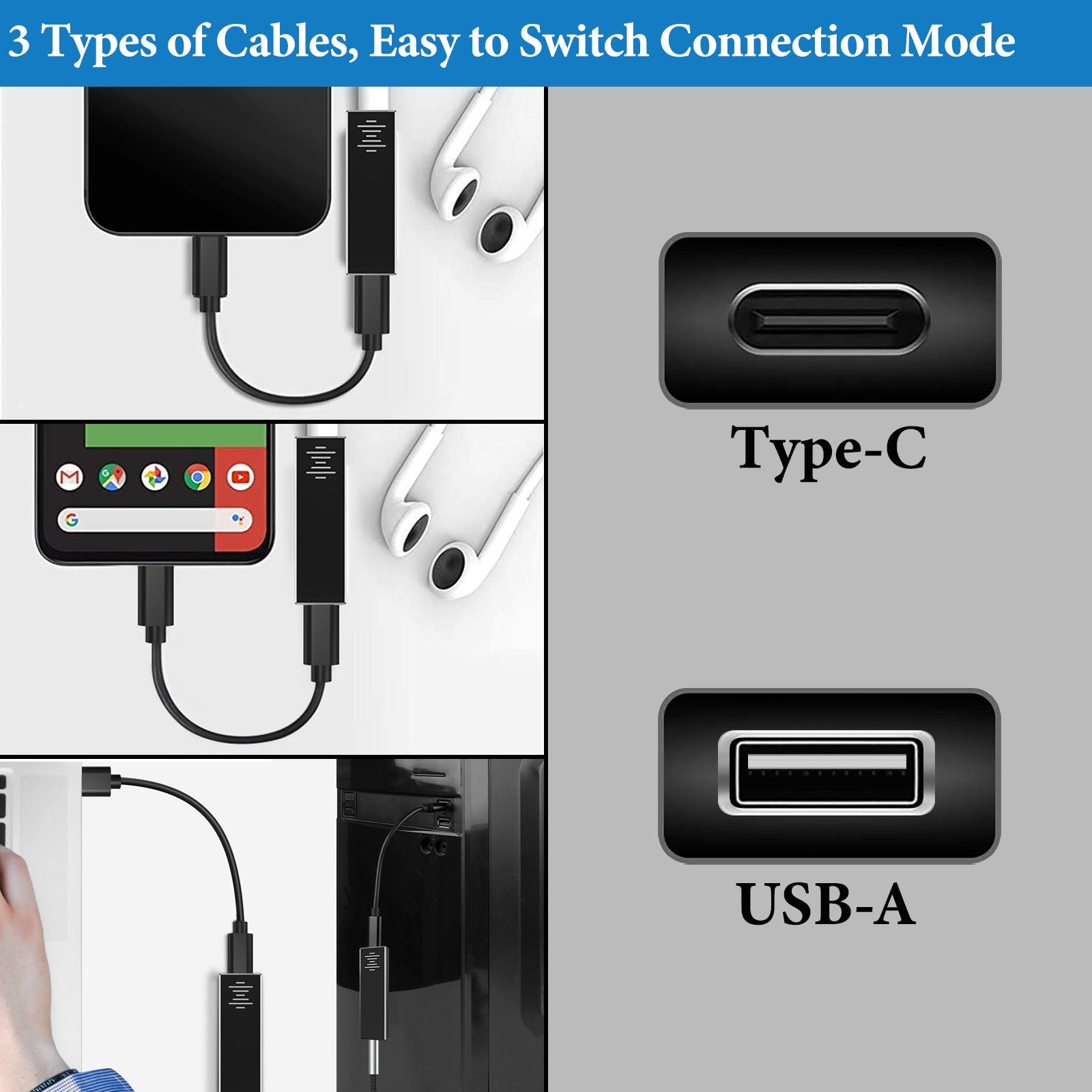 thumbnail image 2 of Type C To 3.5mm Headphone Amplifier Adapter, Cs43131 High Performance Chip, Can Be Connected To Your For Android Phone Via USB‑c. Connect Your Pc, Laptop Directly Or Via A USB Adapter(Silver 2 of 14