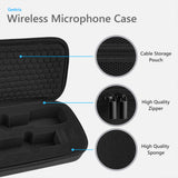 Geekria for Creators Wireless Microphone Case Compatible with JBL Wireless Two Microphone System & JBL PartyBox, Bietrun, Handheld Dual Mic Travel Bag with 2 Mic Covers (Black)