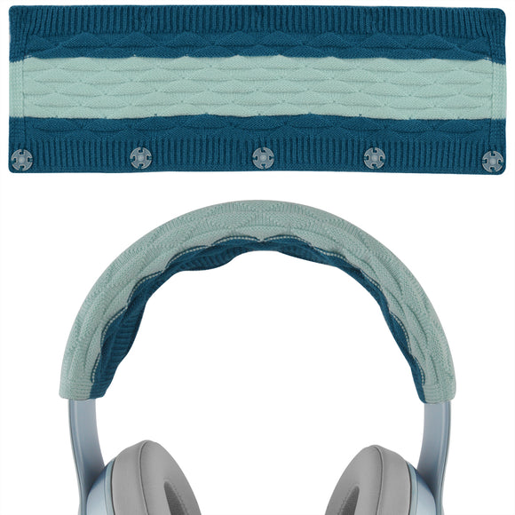 Geekria Knit Fabric Headband Cover Compatible with Audio-Technica, Beats, Bose, AKG, Sennheiser, Skullcandy, Sony Headphones, Head Cushion Pad Protector, Replacement Repair Part (Pop Blue)