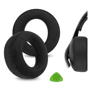 Geekria Comfort Velour Replacement Ear Pads for Sony PlayStation Pulse Elite Headphones Ear Cushions, Headset Earpads, Ear Cups Cover Repair Parts (Black)