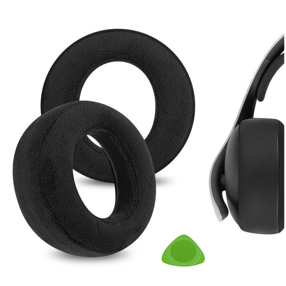 Geekria Comfort Velour Replacement Ear Pads for Sony PlayStation Pulse Elite Headphones Ear Cushions, Headset Earpads, Ear Cups Cover Repair Parts (Black)